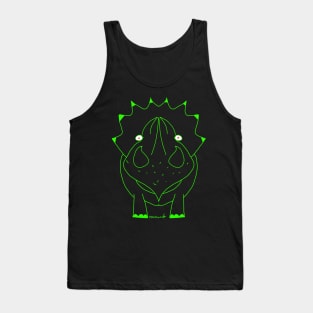 Triceratops dinosaur fisheye green Tank Top